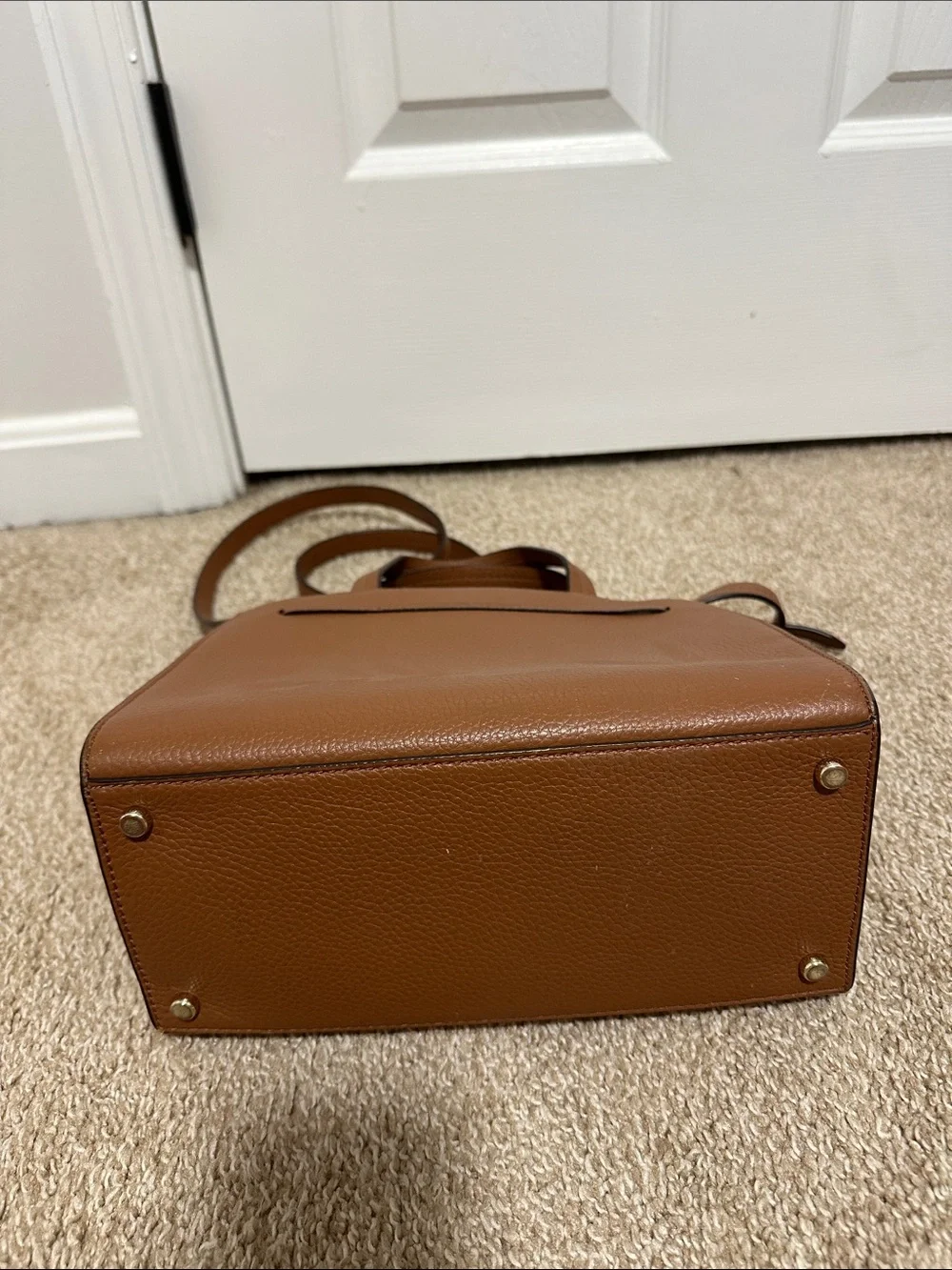kate spade Hayes street Brown Leather Tassel Satchel with Red Lining